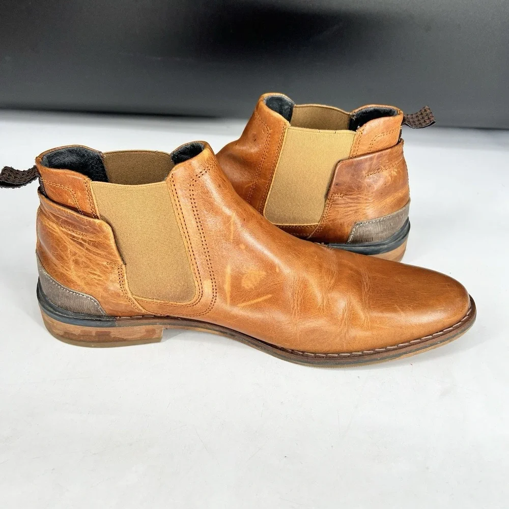 Bull Boxer Lavorazione Artiginale Boots Mens Sz 9 Brown Leather Made In Portugal